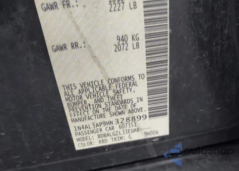 2017 Nissan Altima 2.5 S from USA, damaged, VIN 1N4AL3AP9HN328899